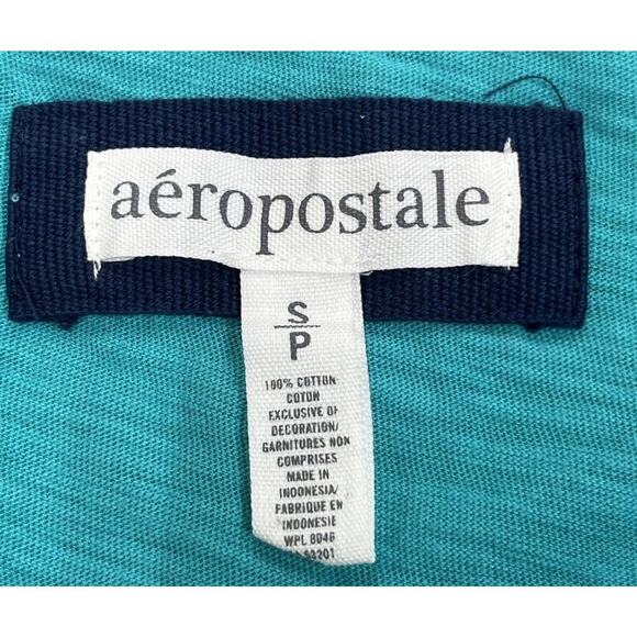 Aeropostale Y2K Women’s Tee Shirt Size Small Green Short Sleeve Burnout Top - Picture 3 of 9